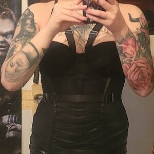 Spirit Black Strappy Corset Top